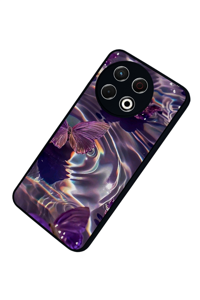 Tecno Spark 30 Pro Uyumlu Kelebek Tasarımlı Glossy Premium Kılıf