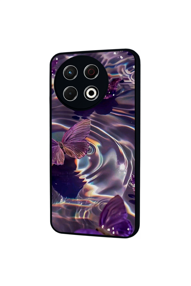 Tecno Spark 30 Pro Uyumlu Kelebek Tasarımlı Glossy Premium Kılıf