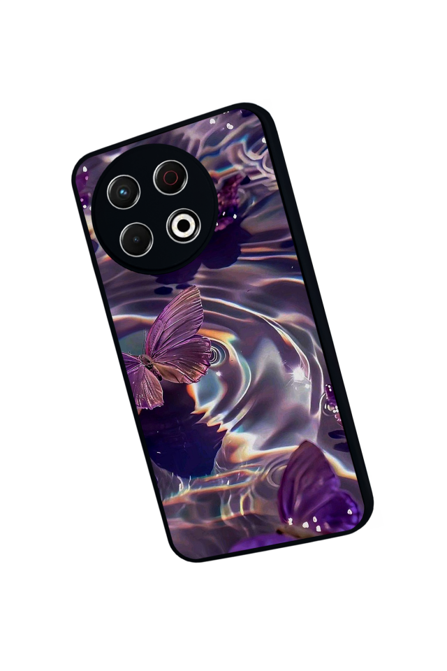 Tecno Spark 30 Pro Uyumlu Kelebek Tasarımlı Glossy Premium Kılıf