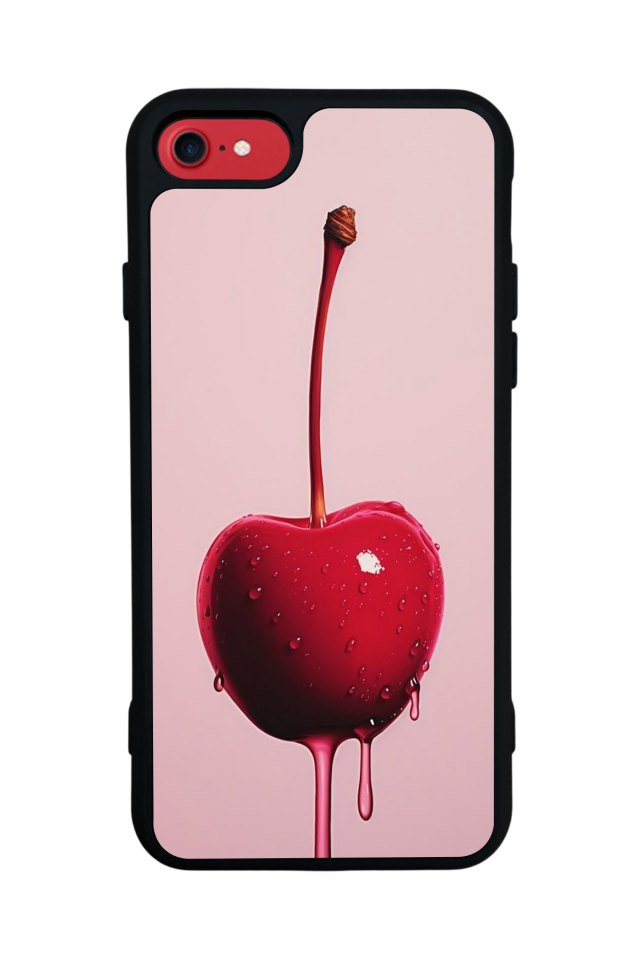 iPhone SE Uyumlu Kiraz Tasarımlı Glossy Premium Kılıf