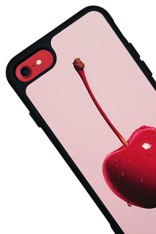 iPhone SE Uyumlu Kiraz Tasarımlı Glossy Premium Kılıf