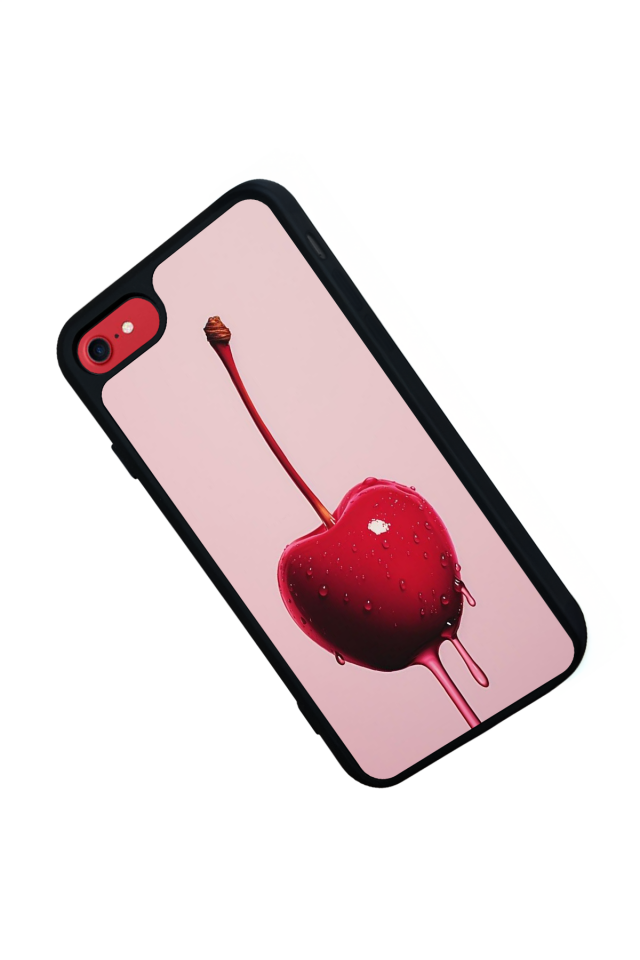 iPhone SE Uyumlu Kiraz Tasarımlı Glossy Premium Kılıf