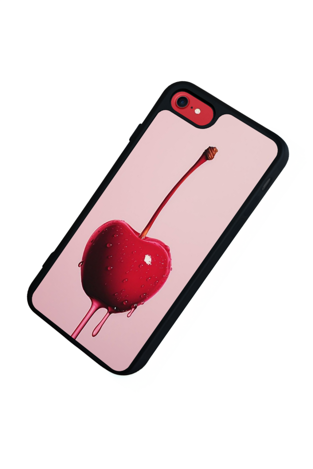 iPhone SE Uyumlu Kiraz Tasarımlı Glossy Premium Kılıf