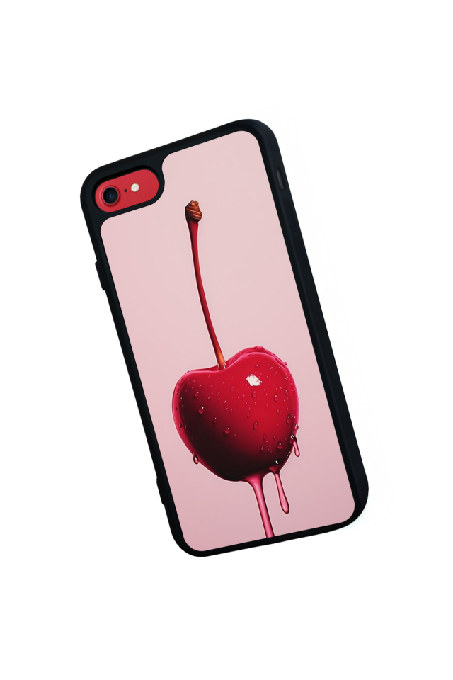 iPhone SE Uyumlu Kiraz Tasarımlı Glossy Premium Kılıf
