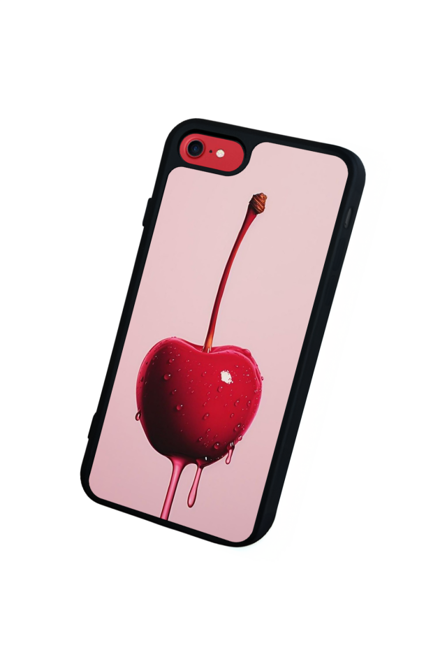 iPhone SE Uyumlu Kiraz Tasarımlı Glossy Premium Kılıf