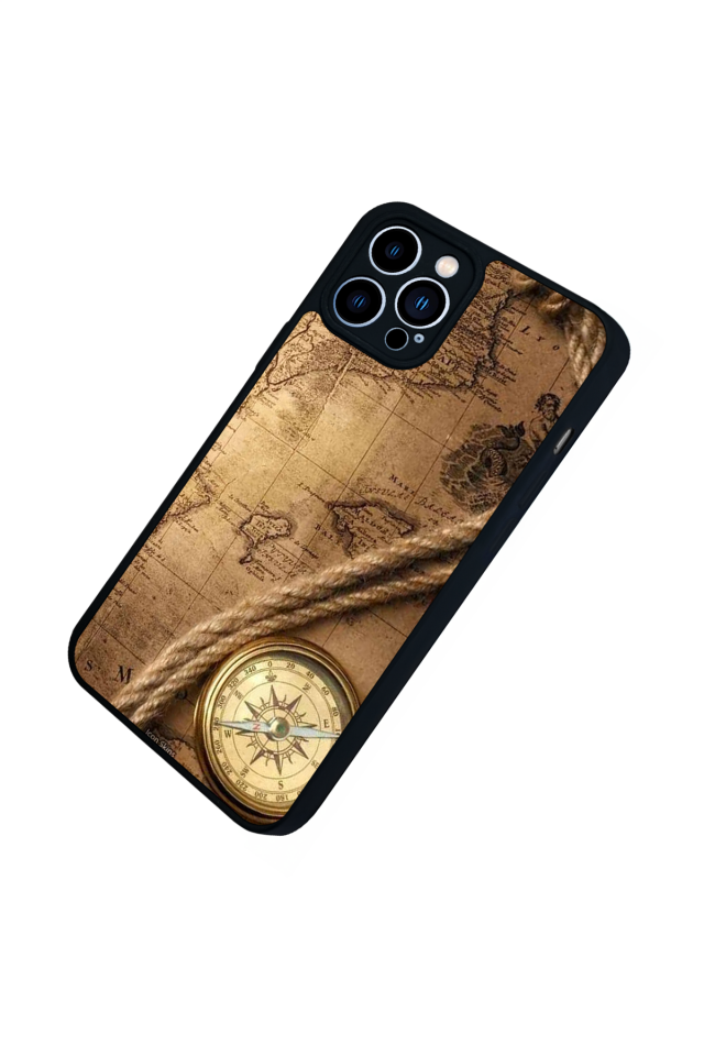 iPhone 13 Pro Max Uyumlu Pusula Tasarımlı Glossy Premium Kılıf
