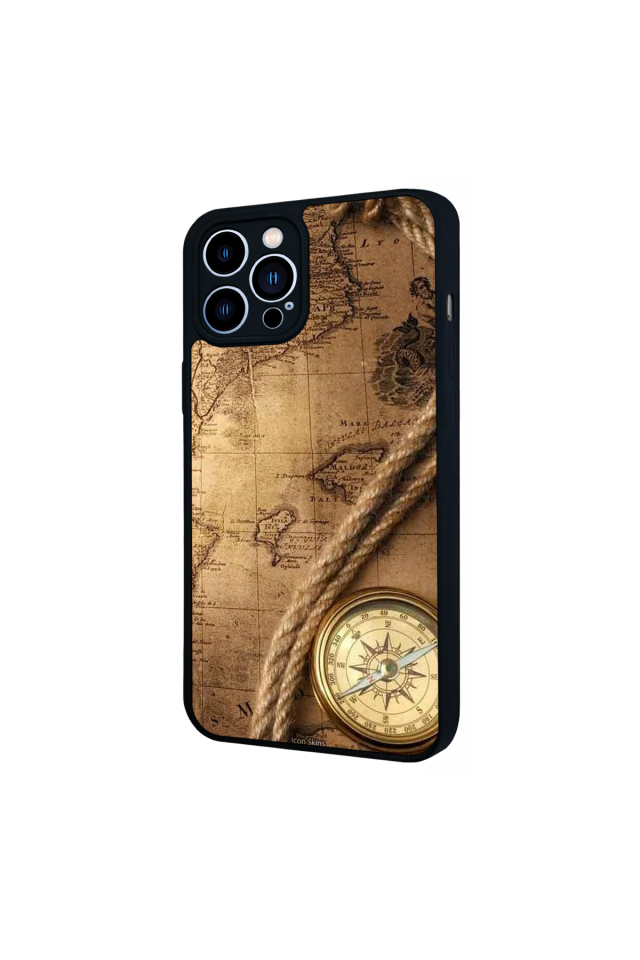 iPhone 13 Pro Max Uyumlu Pusula Tasarımlı Glossy Premium Kılıf