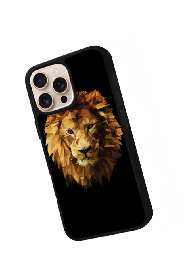 iPhone 15 Pro Uyumlu Aslan Tasarımlı Glossy Premium Kılıf