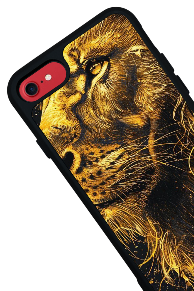 iPhone 8 Uyumlu Aslan Tasarımlı Glossy Premium Kılıf