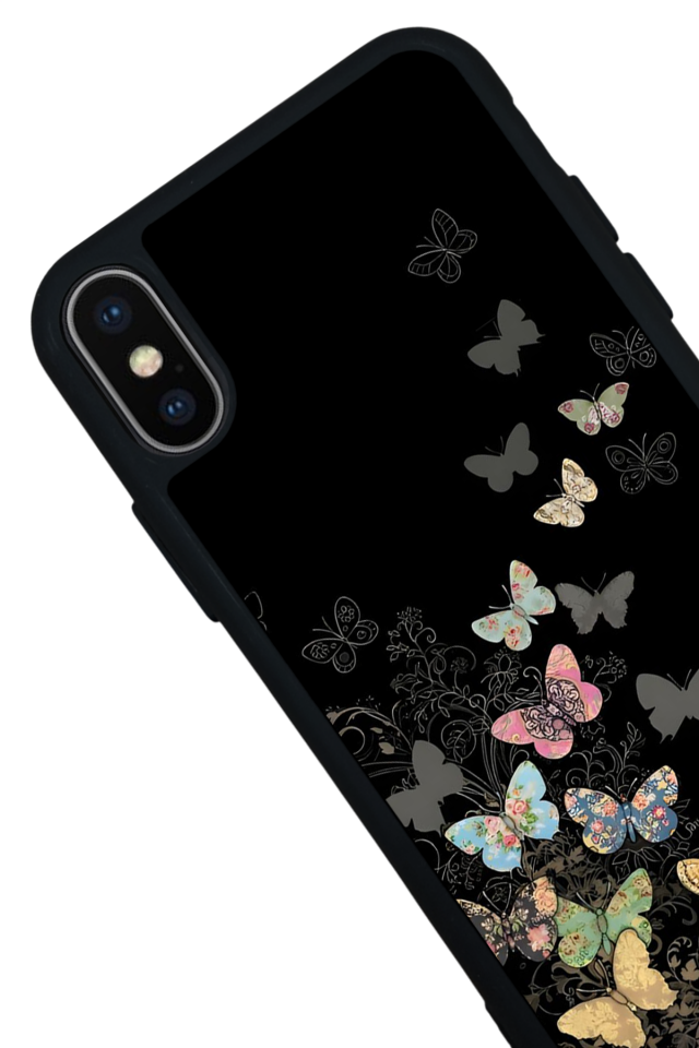iPhone X/ XS Uyumlu Kelebek Tasarımlı Glossy Premium Kılıf