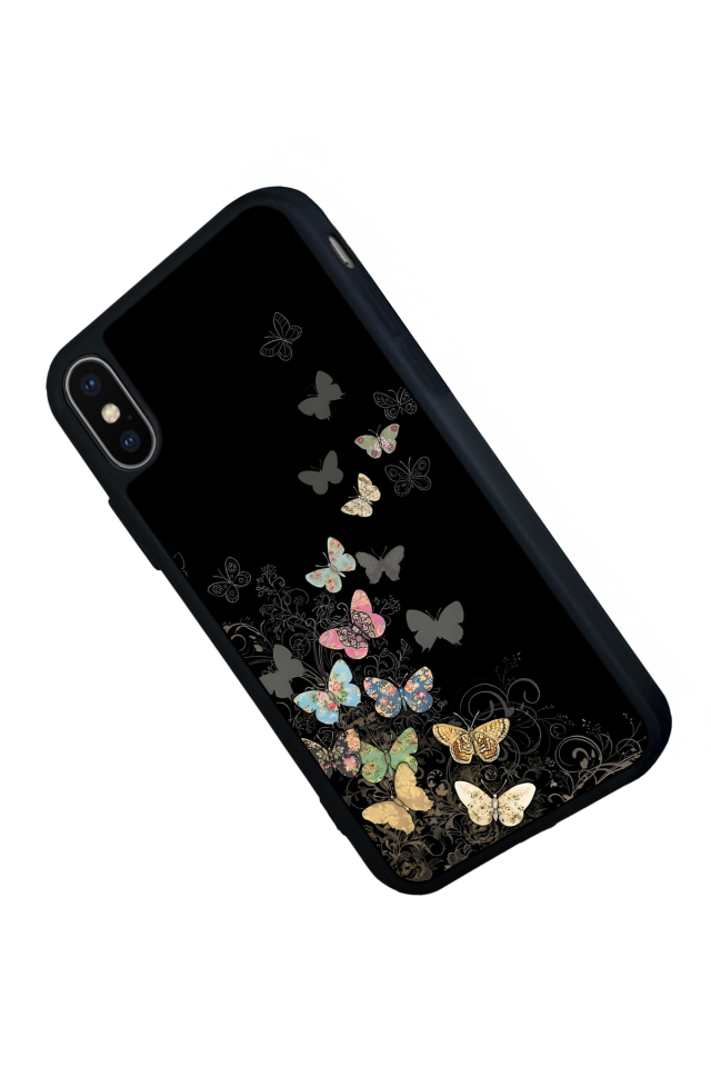 iPhone X/ XS Uyumlu Kelebek Tasarımlı Glossy Premium Kılıf