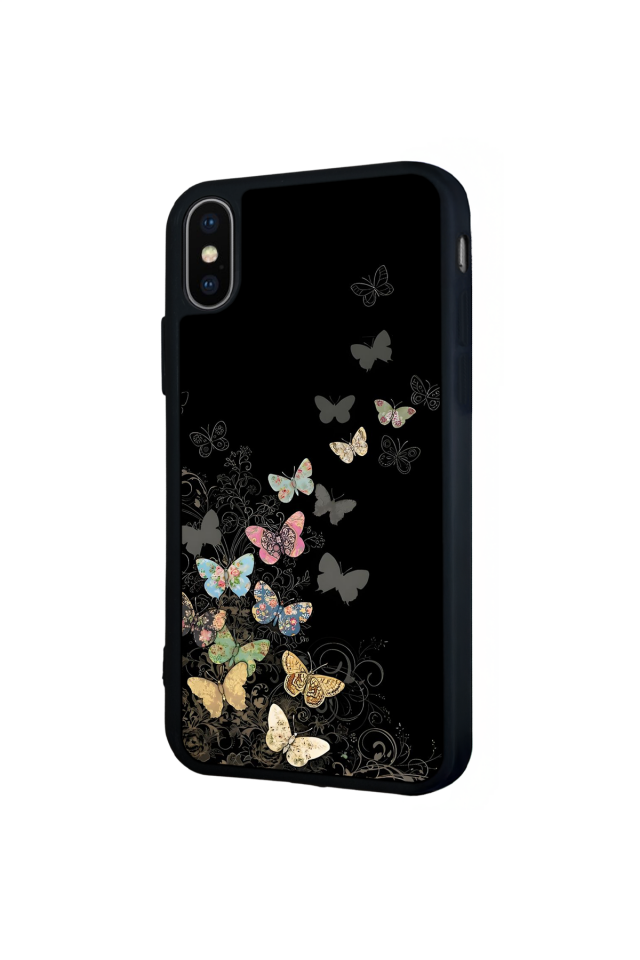 iPhone X/ XS Uyumlu Kelebek Tasarımlı Glossy Premium Kılıf