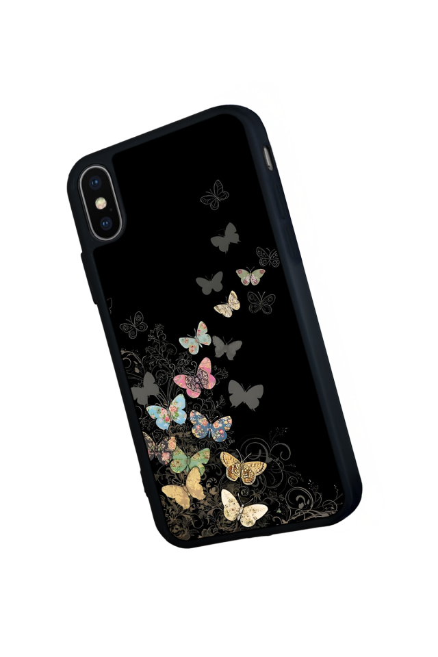 iPhone X/ XS Uyumlu Kelebek Tasarımlı Glossy Premium Kılıf