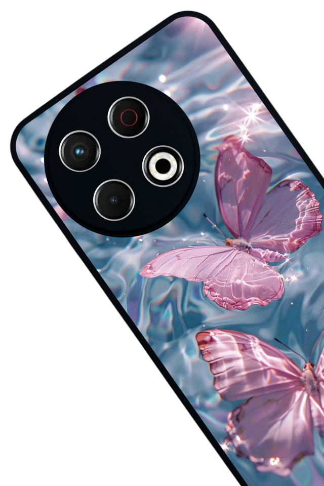 Tecno Spark 30 Pro Uyumlu Kelebek Tasarımlı Glossy Premium Kılıf