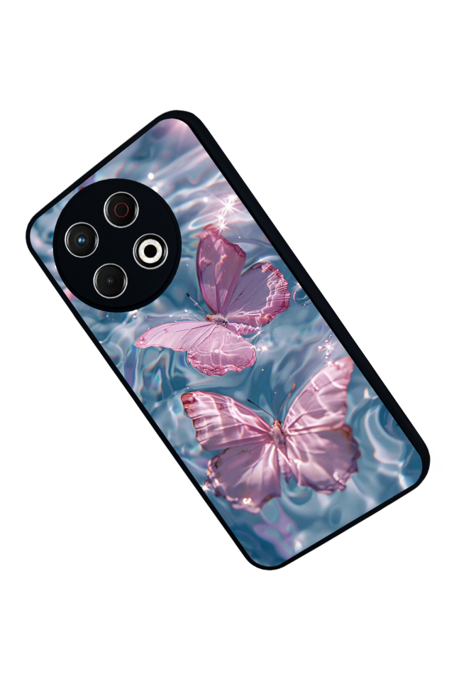 Tecno Spark 30 Pro Uyumlu Kelebek Tasarımlı Glossy Premium Kılıf
