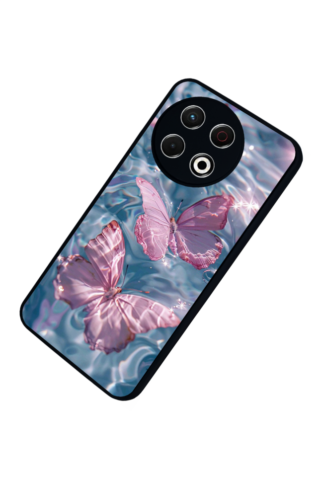 Tecno Spark 30 Pro Uyumlu Kelebek Tasarımlı Glossy Premium Kılıf