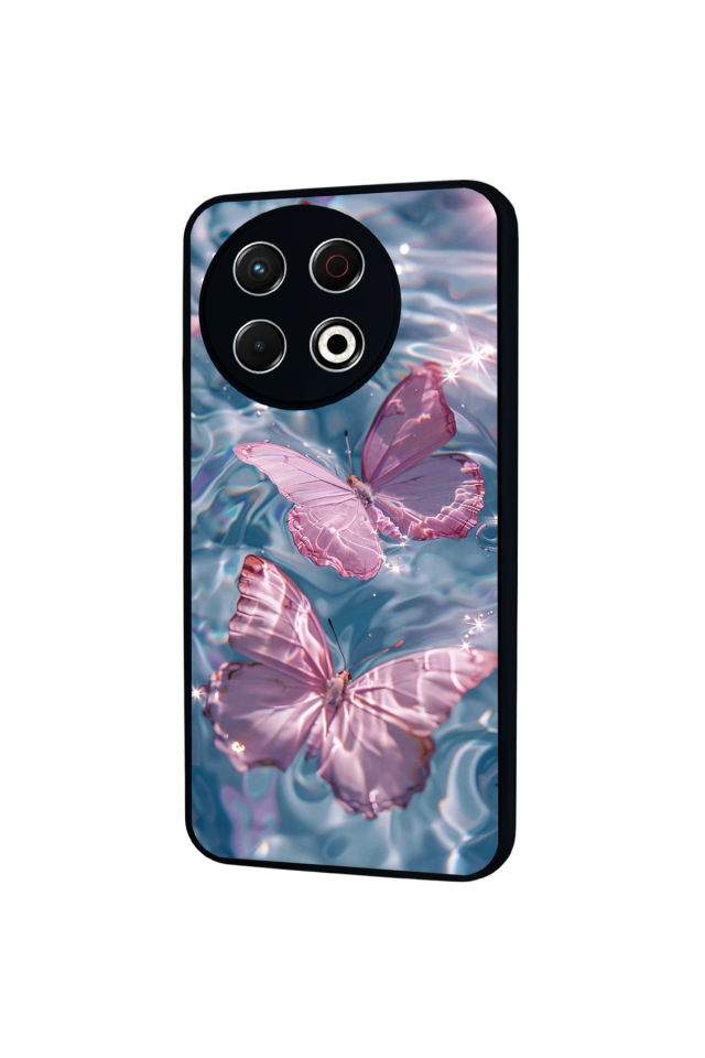 Tecno Spark 30 Pro Uyumlu Kelebek Tasarımlı Glossy Premium Kılıf