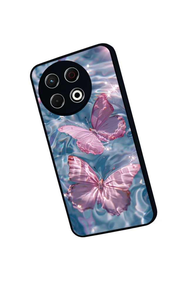 Tecno Spark 30 Pro Uyumlu Kelebek Tasarımlı Glossy Premium Kılıf