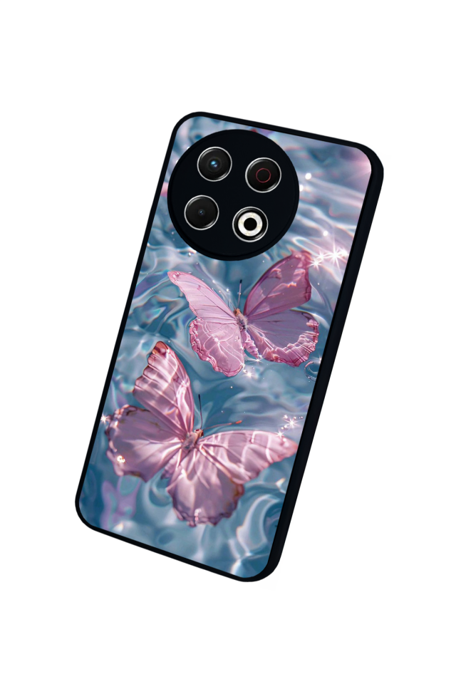 Tecno Spark 30 Pro Uyumlu Kelebek Tasarımlı Glossy Premium Kılıf