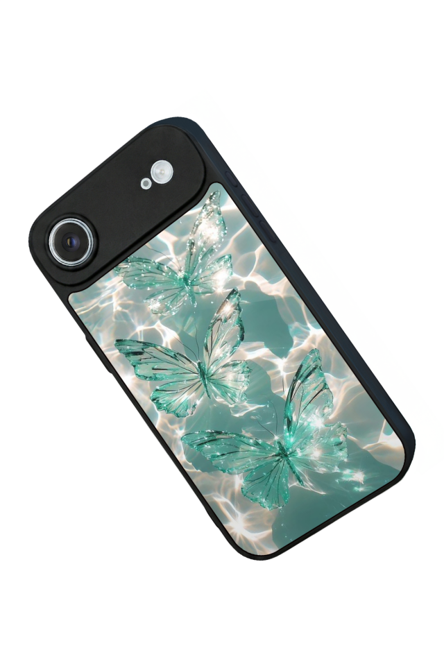 iPhone 17 Air Uyumlu Kelebek Tasarımlı Glossy Premium Kılıf
