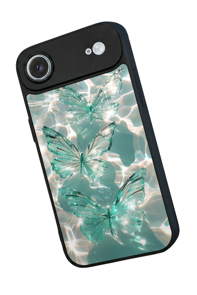 iPhone 17 Air Uyumlu Kelebek Tasarımlı Glossy Premium Kılıf
