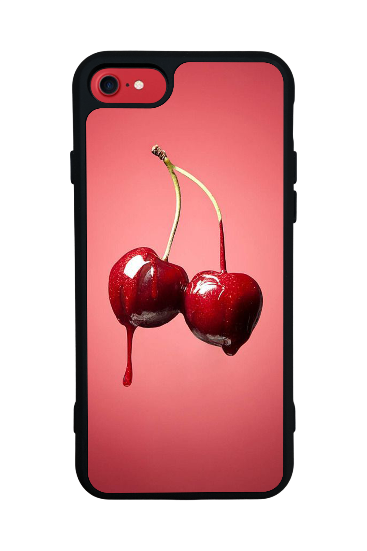 iPhone SE Uyumlu Kiraz Tasarımlı Glossy Premium Kılıf