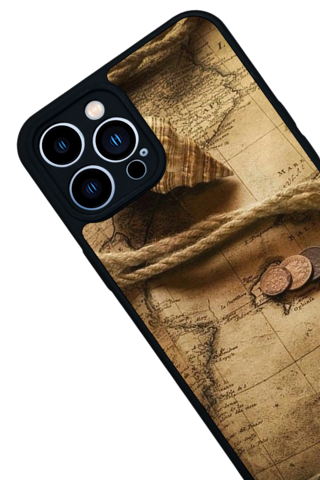 iPhone 13 Pro Max Uyumlu Pusula Tasarımlı Glossy Premium Kılıf