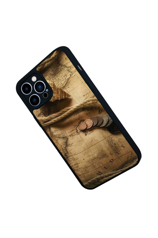 iPhone 13 Pro Max Uyumlu Pusula Tasarımlı Glossy Premium Kılıf