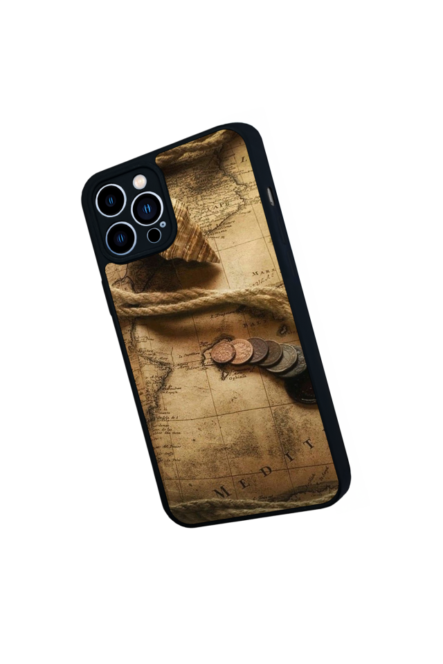 iPhone 13 Pro Max Uyumlu Pusula Tasarımlı Glossy Premium Kılıf