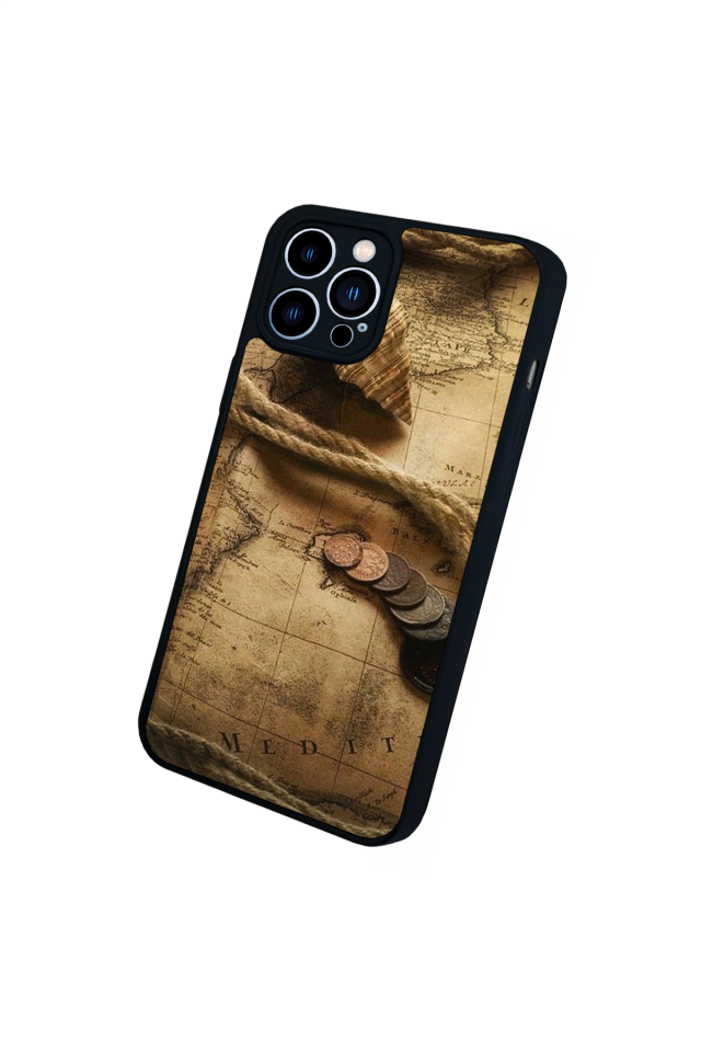 iPhone 13 Pro Max Uyumlu Pusula Tasarımlı Glossy Premium Kılıf