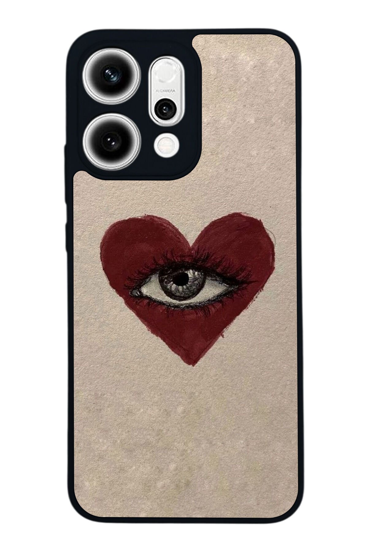 Oppo Reno 14 Uyumlu Kalp Love Tasarımlı Glossy Premium Kılıf