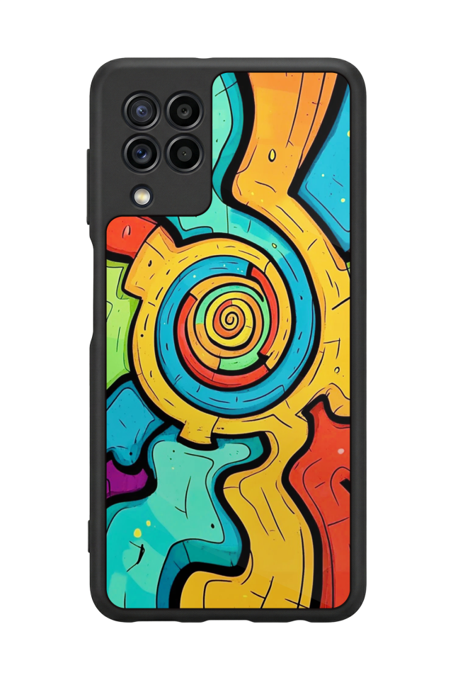 Samsung Galaxy M22 Uyumlu Abstract Tasarımlı Glossy Premium Kılıf