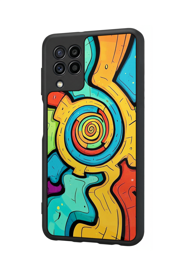 Samsung Galaxy M22 Uyumlu Abstract Tasarımlı Glossy Premium Kılıf