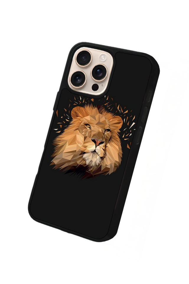 iPhone 15 Pro Uyumlu Aslan Tasarımlı Glossy Premium Kılıf