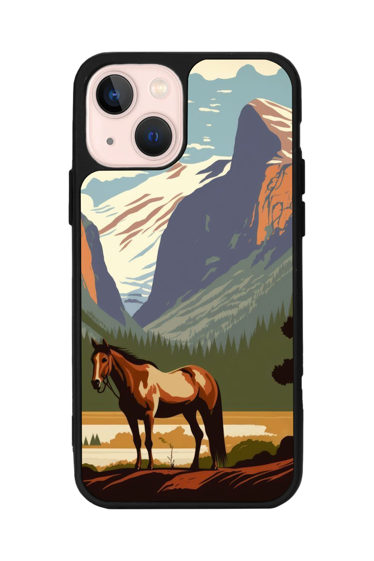 iPhone 13 Mini Uyumlu At Horse Tasarımlı Glossy Premium Kılıf