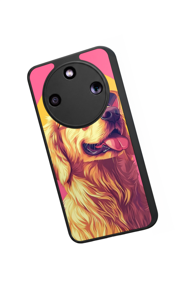 Honor Magic 8 Lite Uyumlu Golden Kopek Tasarımlı Glossy Premium Kılıf