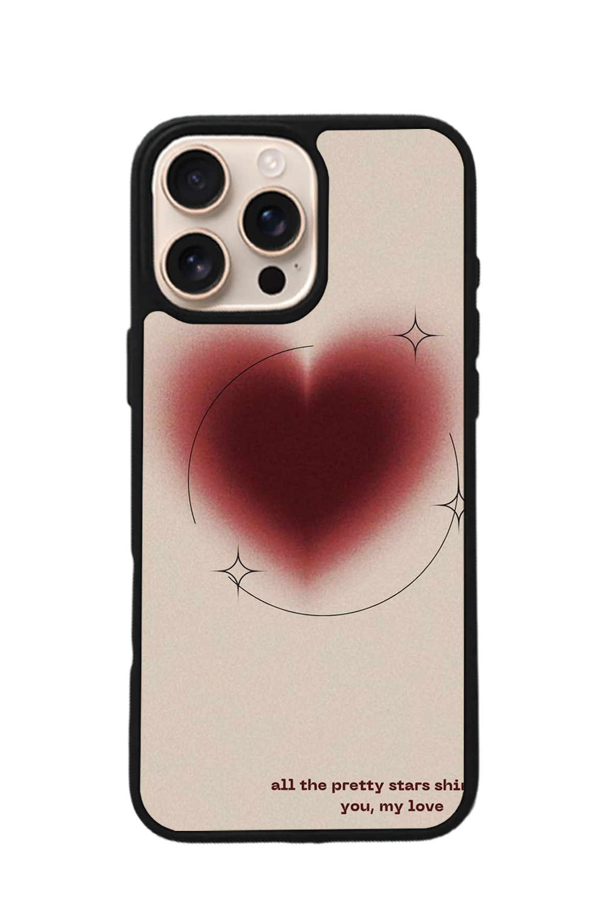iPhone 16 Pro Uyumlu Kalp Love Tasarımlı Glossy Premium Kılıf