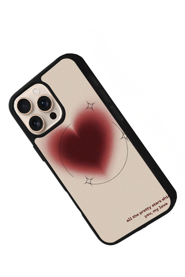 iPhone 16 Pro Uyumlu Kalp Love Tasarımlı Glossy Premium Kılıf