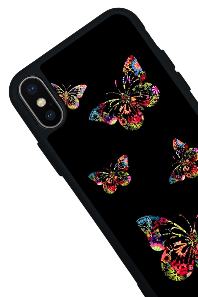 iPhone X/ XS Uyumlu Kelebek Tasarımlı Glossy Premium Kılıf