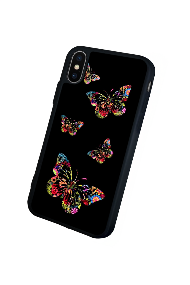 iPhone X/ XS Uyumlu Kelebek Tasarımlı Glossy Premium Kılıf