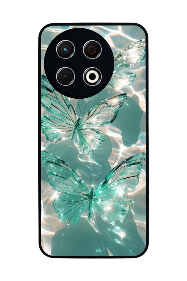 Tecno Spark 30 Pro Uyumlu Kelebek Tasarımlı Glossy Premium Kılıf