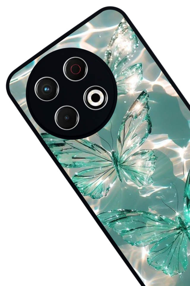 Tecno Spark 30 Pro Uyumlu Kelebek Tasarımlı Glossy Premium Kılıf