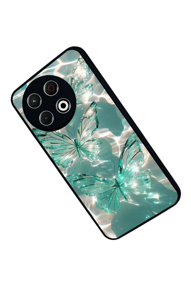 Tecno Spark 30 Pro Uyumlu Kelebek Tasarımlı Glossy Premium Kılıf