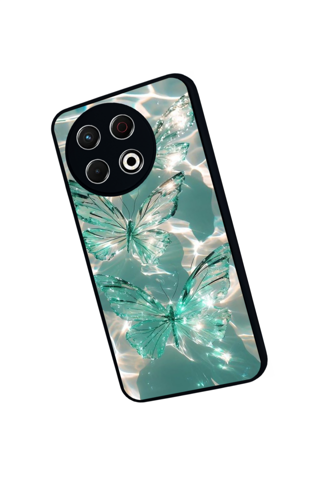 Tecno Spark 30 Pro Uyumlu Kelebek Tasarımlı Glossy Premium Kılıf