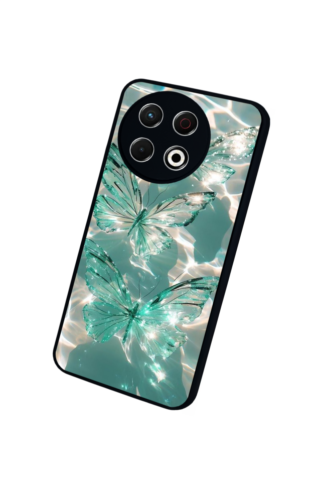 Tecno Spark 30 Pro Uyumlu Kelebek Tasarımlı Glossy Premium Kılıf