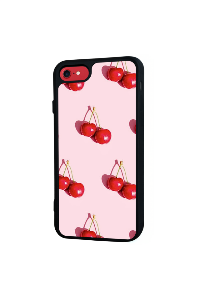 iPhone SE Uyumlu Kiraz Tasarımlı Glossy Premium Kılıf