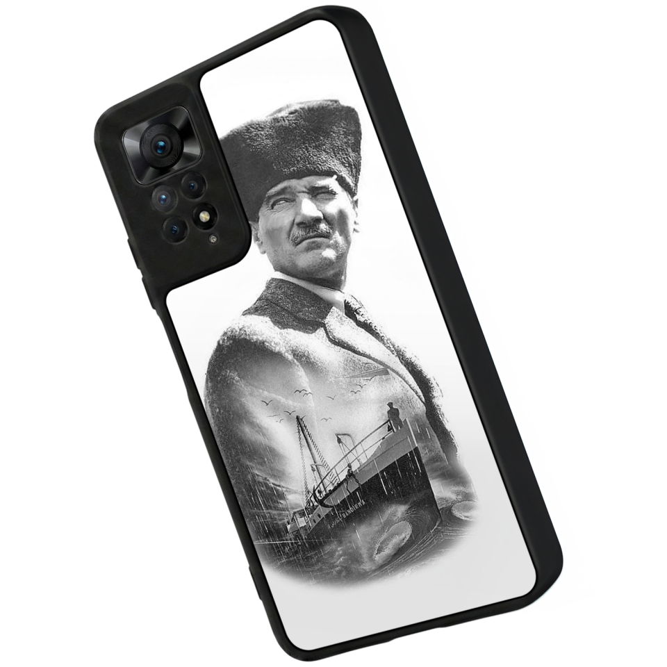 Xiaomi Redmi Note 11 Pro Uyumlu Mustafa Kemal Ataturk Tasarımlı Glossy Premium Kılıf