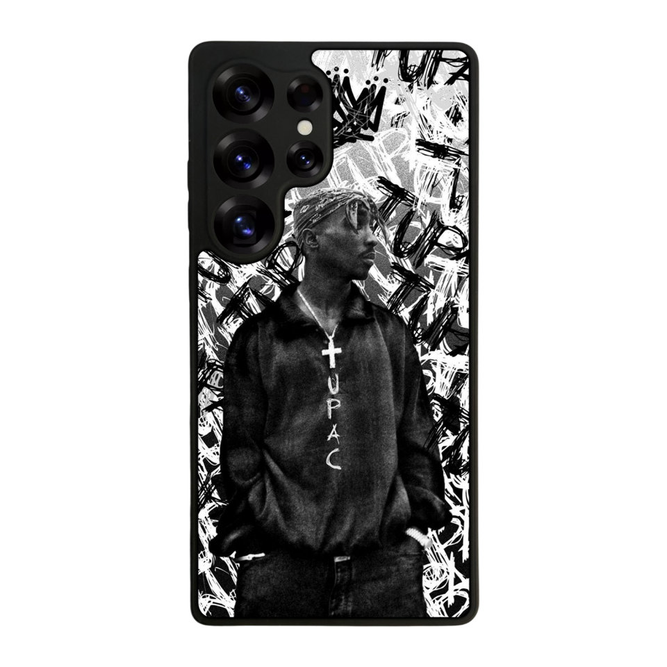 Samsung Galaxy S25 Ultra Uyumlu Tupac Tasarımlı Glossy Premium Kılıf