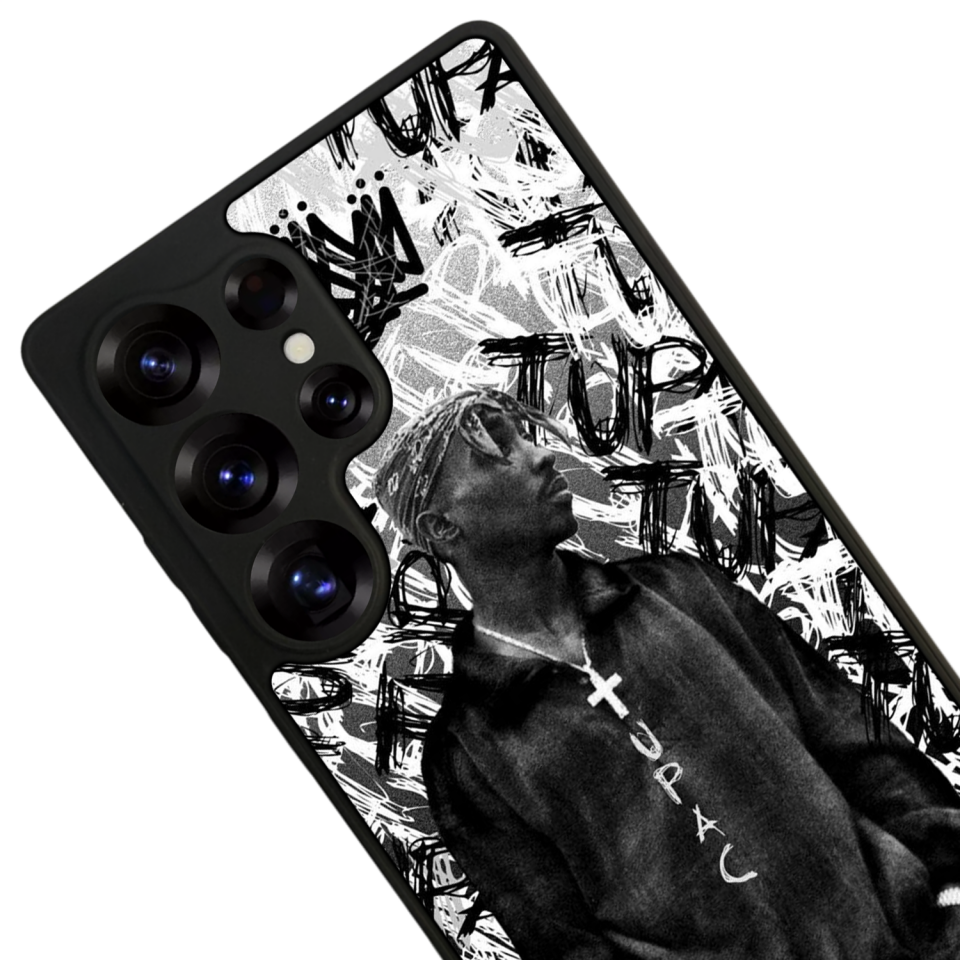 Samsung Galaxy S25 Ultra Uyumlu Tupac Tasarımlı Glossy Premium Kılıf