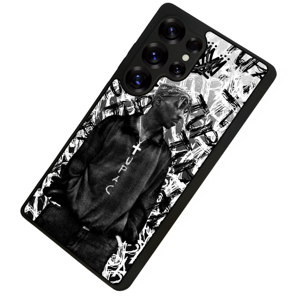 Samsung Galaxy S25 Ultra Uyumlu Tupac Tasarımlı Glossy Premium Kılıf